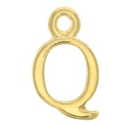 15mm Alphabet letter charm with closed ring - Q - Fine Gold plated x1|raw }}