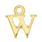 13.5mm Alphabet letter charm with closed ring - W - Fine Gold plated x1|raw }}