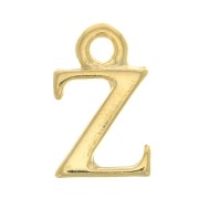 13mm Alphabet letter charm with closed ring - Z - Fine Gold plated x1|raw }}