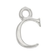 13.5mm alphabet letter Charm with closed ring - C - Rhodium x1|raw }}