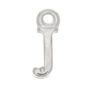 13.5mm alphabet letter Charm with closed ring - J - Rhodium x1