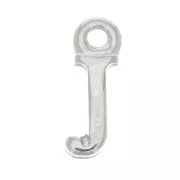 13.5mm alphabet letter Charm with closed ring - J - Rhodium x1