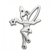 Fairy pendant 32mm Antique Silver Plating x1