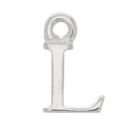 14mm alphabet letter Charm with closed ring - L - Rhodium x1|raw }}