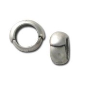 Leather Regaliz slider bead 15x8mm Antique Silver Plating x1|raw }}