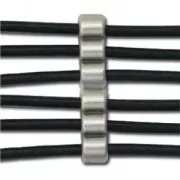 Slider bead for 3mm cords 6 strands Antique Silver Plating x1