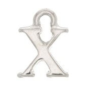 13mm alphabet letter Charm with closed ring - X - Rhodium x1|raw }}