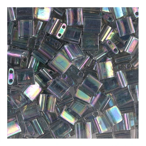 Miyuki Tila Beads 5x5x1.9 mm TL-2440D - Luster Dark Tr Gray AB x10g