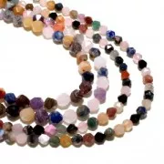 8x7mm Hexagonal beads - mix of gemstones - Multicoloured x38cm