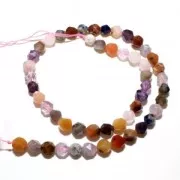 8x7mm Hexagonal beads - mix of gemstones - Multicoloured x38cm