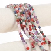 6x5mm Hexagonal beads - mix of gemstones - Multicoloured x38cm