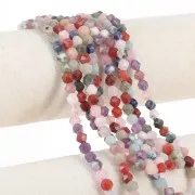 6x5mm Hexagonal beads - mix of gemstones - Multicoloured x38cm