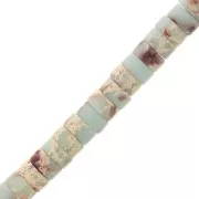 Heishi rondelle beads - Tinted Regalite 6x3 mm - Light blue x20
