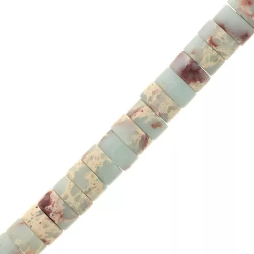 Heishi rondelle beads - Tinted Regalite 6x3 mm - Light blue x20