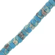 Heishi rondelle beads - Tinted Regalite 6x3 mm - Blue x20