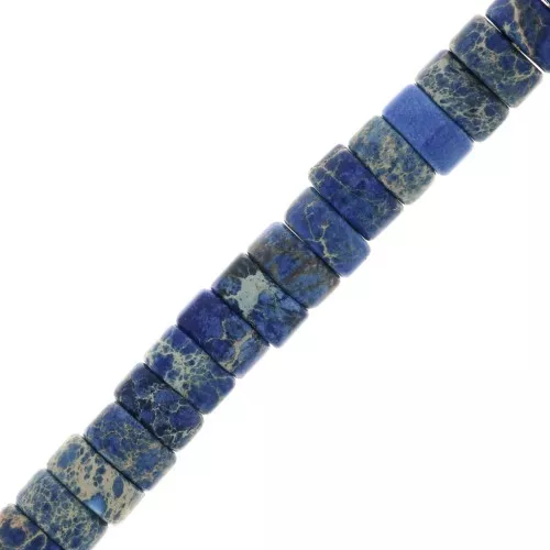 Rondelle beads Heishi - Tinted Regalite 6x3 mm - Dark blue x20