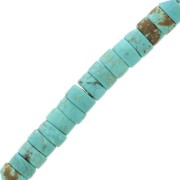 6x3mm Heishi rondelle beads - stained Regalite - Turquoise x20