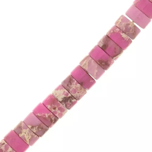 Heishi rondelle beads - Tinted Regalite 6x3 mm - Pink x20