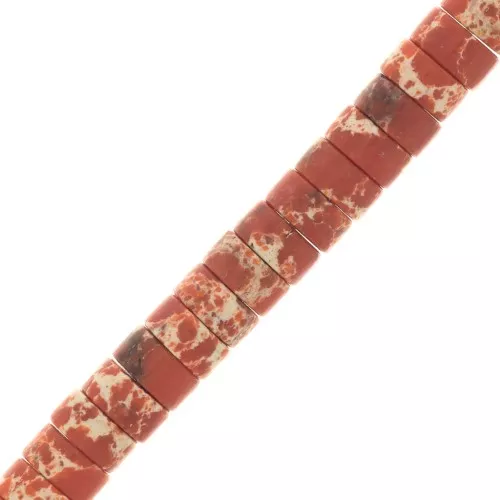 Heishi rondelle beads - Tinted Regalite 6x3 mm - Terracotta x20