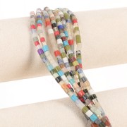 4.5x4mm Heishi style tube beads - gemstone mix - Multicoloured x37cm