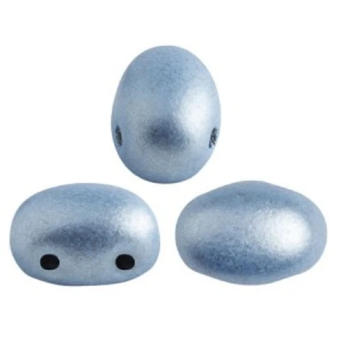 7x5mm Glass beads Samos® by Puca® - Light Blue Metallic Mat x10g