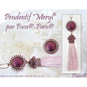 18mm Glass round cabochon by Puca® - Purple Metallic Mat x1