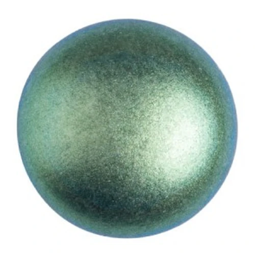 25mm Glass round cabochon by Puca® - Green Turquoise Metallic Mat x1