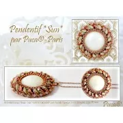 25mm Glass round cabochon by Puca® - Green Turquoise Metallic Mat x1