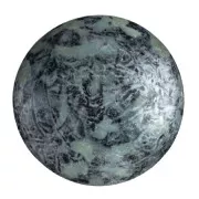 25mm Glass round cabochon by Puca® - Metallic Mat Old Silver Spotted x1