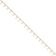 6.3mm 304L stainless steel Fancy curb chain with bars - Gold Tone x1m|raw }}