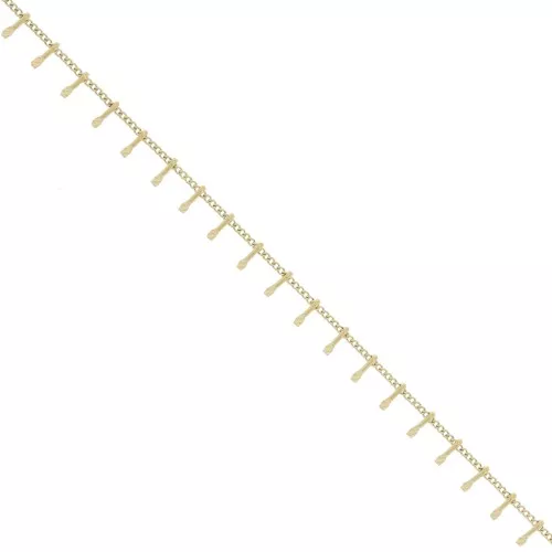 6.3mm 304L stainless steel Fancy curb chain with bars - Gold Tone x1m