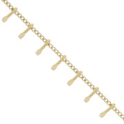 6.3mm 304L stainless steel Fancy curb chain with bars - Gold Tone x1m