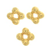 7mm Flower shape round beads - Fine Gold Plated x6|raw }}