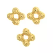 7mm Flower shape round beads - Fine Gold Plated x6