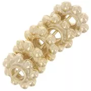 10mm Flower shape round beads - Fine Gold plated x6