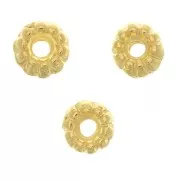 5mm worked Round beads - Fine Gold Plated x5