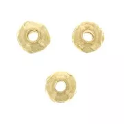 5mm Round irregular worked beads - Fine Gold Plated x5
