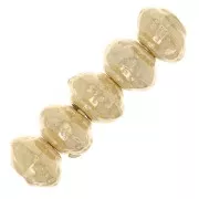 5mm Round irregular worked beads - Fine Gold Plated x5