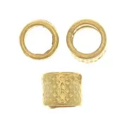 5x4mm Worked Tube Beads - Fine Gold Plated x5
