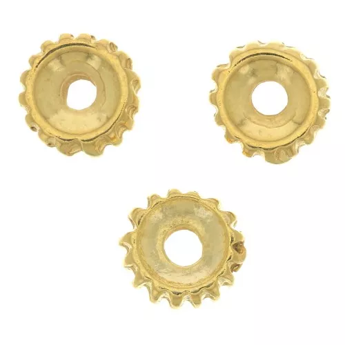 7mm Round beads - Fine Gold Plated x6