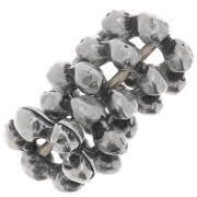 6.5x7 mm Flower shape round beads - Antique silver tone x5