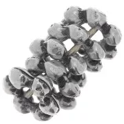 6.5x7 mm Flower shape round beads - Antique silver tone x5