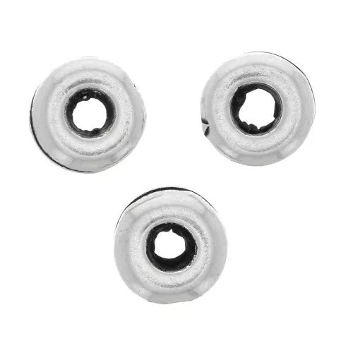 5mm flat Round beads - Antique silver Tone x5