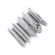 5mm flat Round beads - Antique silver Tone x5