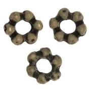 6mm Flower beads - Bronze Tone x5