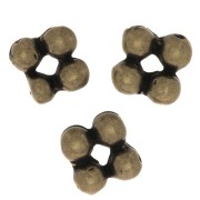 7mm Flower shape Round beads - Bronze Tone x6