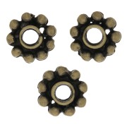 10mm Round beads flower - Bronze Tone x6|raw }}