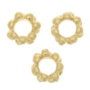6x3mm Flower beads - Fine Gold Plated x10