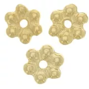 10mm Round 6 petals flower beads - Fine Gold Plated x6