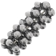10mm Round 6 petals flower beads - Antique silver Tone x6